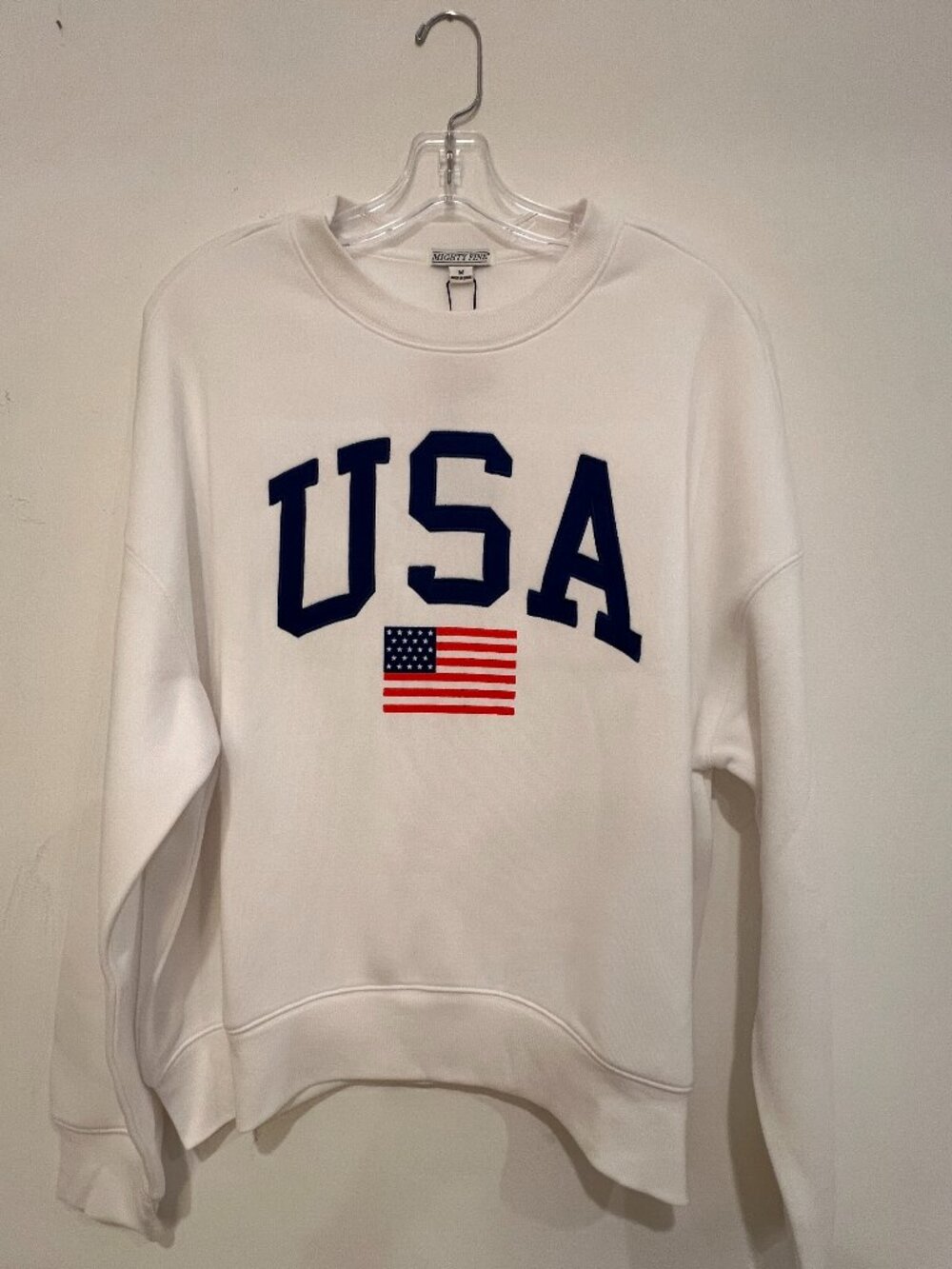 Mighty Fine USA Women’s sweatshirt Size M White